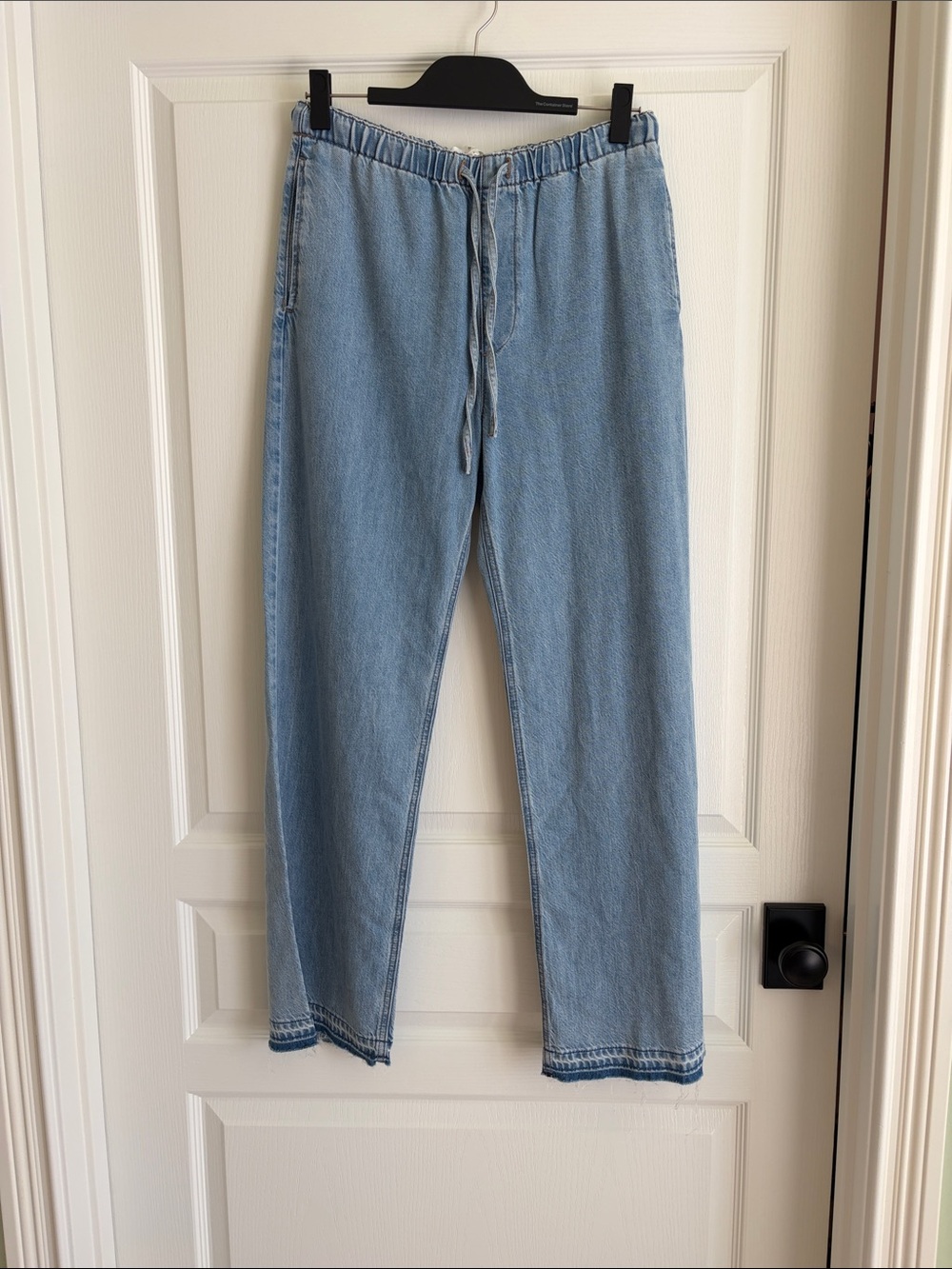 rag & bone Light Blue Wide-Leg Drawstring Jeans